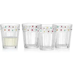 Drinking Glasses|Darbie Angell Painted Daisy Set of 4 Double Old Fashioned Glasses