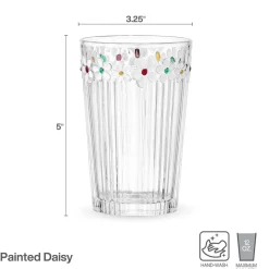 Drinking Glasses|Darbie Angell Painted Daisy Set of 4 Highball Glasses