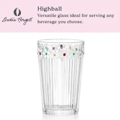 Drinking Glasses|Darbie Angell Painted Daisy Set of 4 Highball Glasses