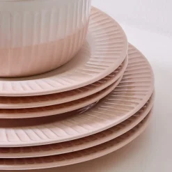 Dinnerware Service For 4|Darbie Angell Rising Up Blush 12 Piece Dinnerware Set, Service for 4