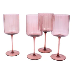 Drinking Glasses|Darbie Angell Set of 4 Prismatic Lilac Wine Glasses