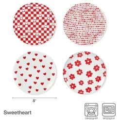 Salad Plates|Darbie Angell Sweetheart Set of 4 Dessert Plates