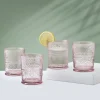 Drinking Glasses|Darbie Angell Wanderlust Blush Set of 4 Double Old Fashioned Glasses