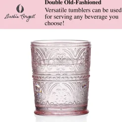 Drinking Glasses|Darbie Angell Wanderlust Blush Set of 4 Double Old Fashioned Glasses