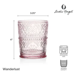 Drinking Glasses|Darbie Angell Wanderlust Blush Set of 4 Double Old Fashioned Glasses