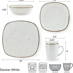 Dinnerware Service For 4|Pfaltzgraff® Decker White 16 Piece Dinnerware Set, Service for 4