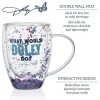 Coffee Mugs|Dolly Parton Confetti Set of 2 Double Wall Glass Mugs