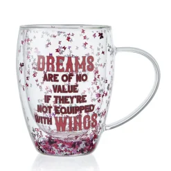 Coffee Mugs|Dolly Parton Confetti Set of 2 Double Wall Glass Mugs
