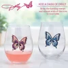 Drinking Glasses|Darbie Angell Dolly Parton Jeweled Mosaic Set of 2 Stemless Wine Glasses