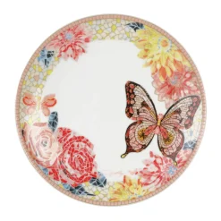 Dinnerware Service For 4|Dolly Parton Mosaic Peach Butterfly 12 Piece Dinnerware Set Service for 4
