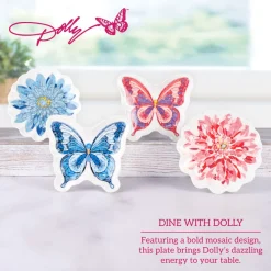 Appetizer Plates|Dolly Parton Mosaic Set of 4 Figural Appetizer Dessert Plates