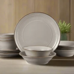 Dinnerware Service For 4|Pfaltzgraff® Easton 12 Piece Dinnerware Set, Service for 4