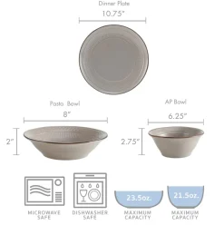 Dinnerware Service For 4|Pfaltzgraff® Easton 12 Piece Dinnerware Set, Service for 4