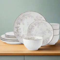 Dinnerware Service For 4|Pfaltzgraff® Enchanted Bloom 12 Piece Dinnerware Set, Service for 4