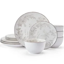 Dinnerware Service For 4|Pfaltzgraff® Enchanted Bloom 12 Piece Dinnerware Set, Service for 4