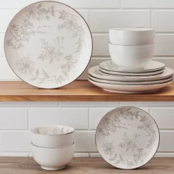 Dinnerware Service For 4|Pfaltzgraff® Enchanted Bloom 12 Piece Dinnerware Set, Service for 4