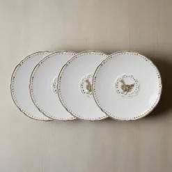 Appetizer Plates|Pfaltzgraff® Farmhouse Hen Set of 4 Appetizer Plates