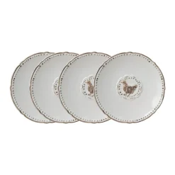 Appetizer Plates|Pfaltzgraff® Farmhouse Hen Set of 4 Appetizer Plates