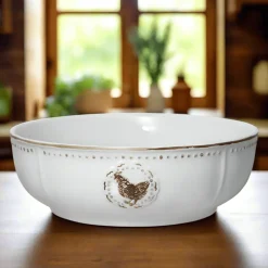 Serve Bowls|Pfaltzgraff® Farmhouse Hen Vegetable Bowl