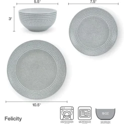 Dinnerware Service For 4|Pfaltzgraff® Felicity 12 Piece Dinnerware Set, Service for 4