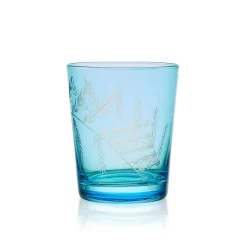 Drinking Glasses|Fitz and Floyd Wildflower Double Old Fashioned Glasses Set of 4, Blue
