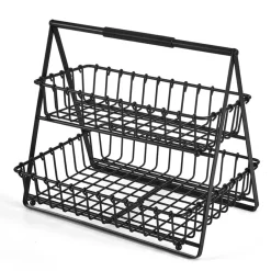 Fruit And Storage Baskets|Gourmet Basics® Flax 2 Tier Storage Basket