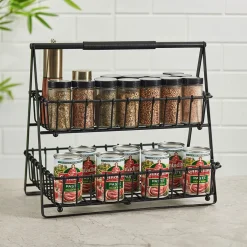 Fruit And Storage Baskets|Gourmet Basics® Flax 2 Tier Storage Basket