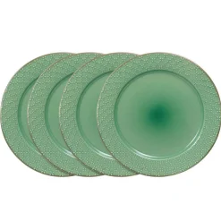 Dinner Plates|Pfaltzgraff® French Lace Set of 4 Green Dinner Plates