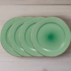 Dinner Plates|Pfaltzgraff® French Lace Set of 4 Green Dinner Plates