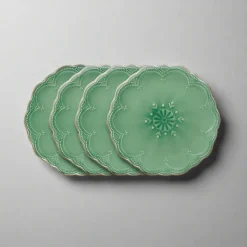 Salad Plates|Pfaltzgraff® French Lace Set of 4 Green Salad Plates