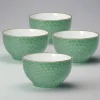 Soup Cereal Bowls|Pfaltzgraff® French Lace Set of 4 Green Soup Cereal Bowls