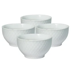 Soup Cereal Bowls|Pfaltzgraff® French Lace Set of 4 White Soup Cereal Bowls