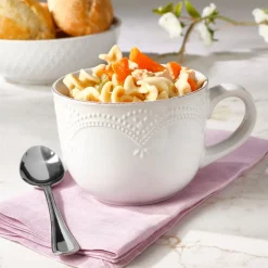 Soup Cereal Bowls|Pfaltzgraff® French Lace White Jumbo Soup Mug