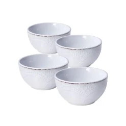 Fruit Bowls|Pfaltzgraff® French Lace White Set of 4 Fruit Bowls