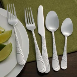 Sets|Pfaltzgraff® Garland Frost 53 Piece Flatware Set, Service for 8
