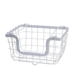 Fruit And Storage Baskets|Gourmet Basics® General Store White Stacking And Nesting Wire Organization Basket