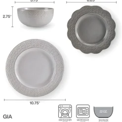 Dinnerware Service For 4|Pfaltzgraff® Gia 12 Piece Dinnerware Set, Service for 4