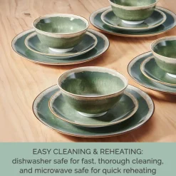 Dinnerware Service For 4|Pfaltzgraff® Glimmer Sage 12 Piece Dinnerware Set, Service for 4
