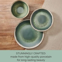 Dinnerware Service For 4|Pfaltzgraff® Glimmer Sage 12 Piece Dinnerware Set, Service for 4