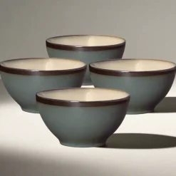 Soup Cereal Bowls|Gourmet Basics® Gourmet Basics Belmont Set of 4 Blue Soup Cereal Bowls
