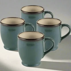 Coffee Mugs|Gourmet Basics® Gourmet Basics Belmont Set of 4 Blue Mugs