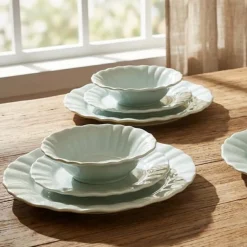 Dinnerware Service For 4|Pfaltzgraff® Graceful Petals 12 Piece Dinnerware Set, Service for 4
