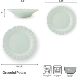 Dinnerware Service For 4|Pfaltzgraff® Graceful Petals 12 Piece Dinnerware Set, Service for 4