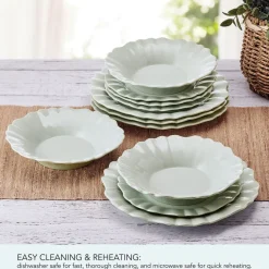 Dinnerware Service For 4|Pfaltzgraff® Graceful Petals 12 Piece Dinnerware Set, Service for 4