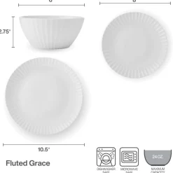 Dinnerware Service For 8|Pfaltzgraff® Grace 24 Piece Dinnerware Set, Service for 8