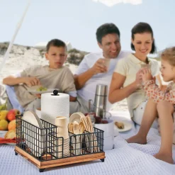 Buffet Caddies|Gourmet Basics® Grid Hostess Picnic Storage Caddy