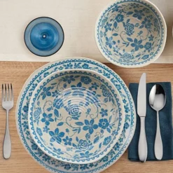 Dinnerware Service For 4|Pfaltzgraff® Hayden Blue 12 Piece Dinnerware Set, Service for 4