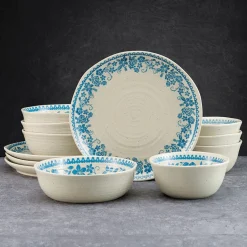 Dinnerware Service For 4|Pfaltzgraff® Hayden Blue 12 Piece Dinnerware Set, Service for 4