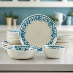 Dinnerware Service For 4|Pfaltzgraff® Hayden Blue 12 Piece Dinnerware Set, Service for 4