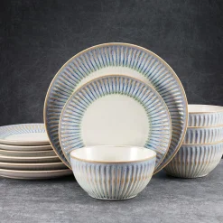 Dinnerware Service For 4|Pfaltzgraff® Hensley Blue 12 Piece Dinnerware Set, Service for 4